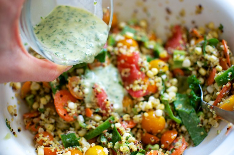 Fresh Corn, Tomato, and Quinoa Salad // Big Eats Tiny Kitchen (Gluten Free)