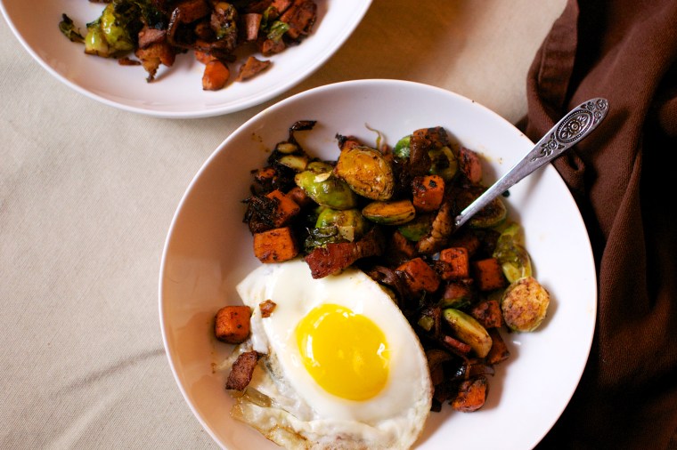 Brussels Sprouts and Sweet Potato Breakfast Skillet // Big Eats Tiny Kitchen