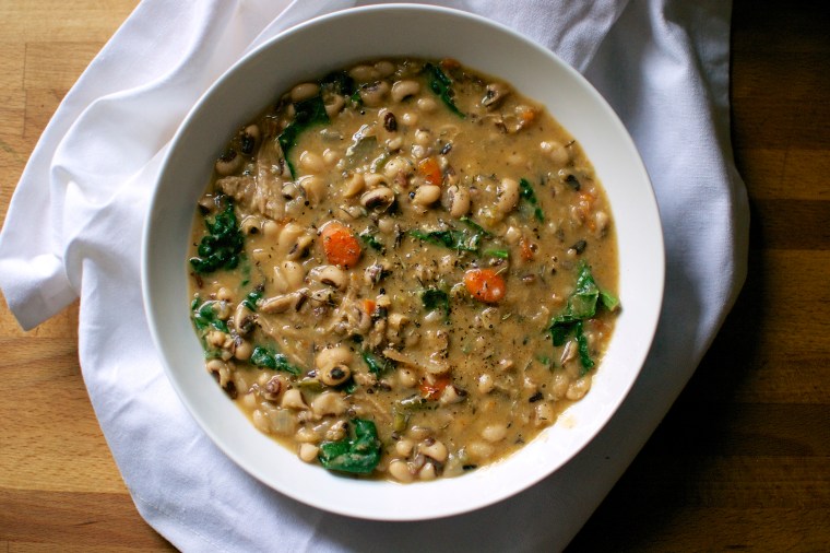 Slow Cooker Black Eyed Pea, Wild Rice, and Kale Stew // Big Eats Tiny Kitchen